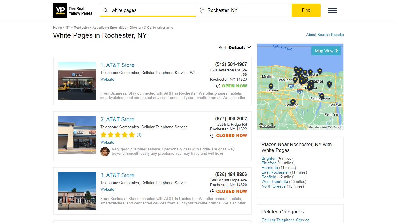 White Pages Locations & Hours Near Rochester, NY - YP.com